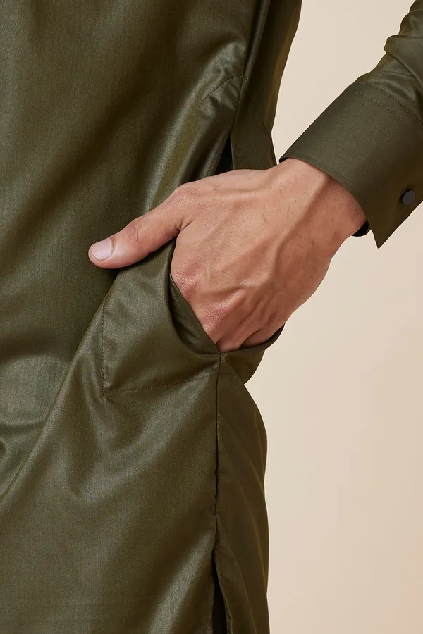 Pathani_Set_Mehendi_Green_Kurta_With_Pants
