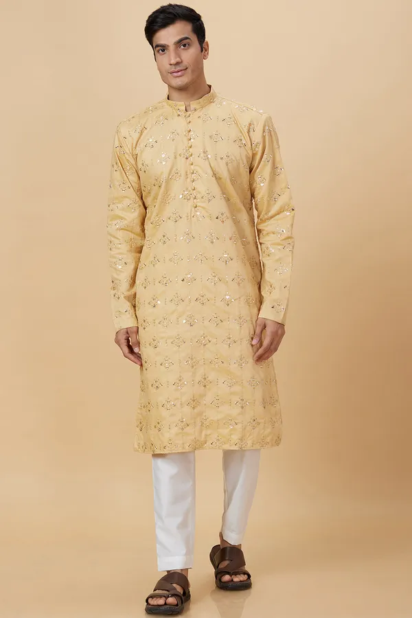 KURTA_AMBER_WITH_SEQUENCE_EMBELLISHED_WORK