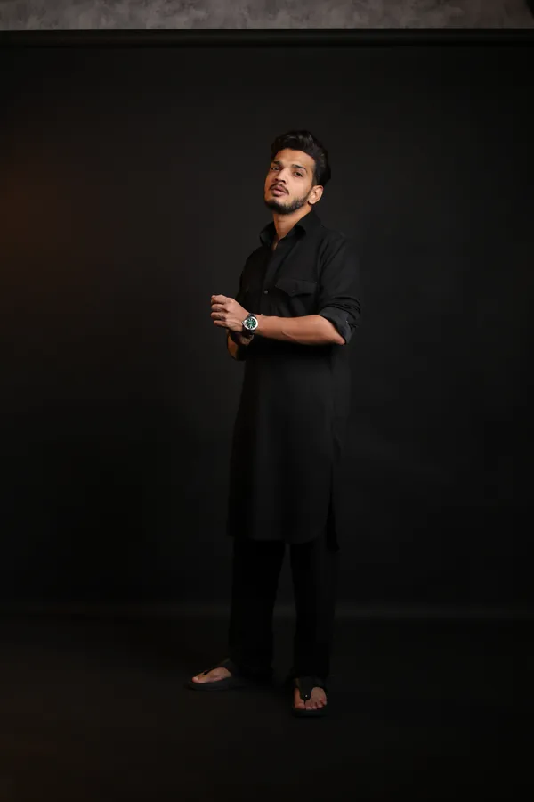 All_Stretch_Black_Pathani_Kurta
