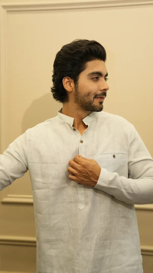 LIGHT_BLUE_SINGLE_POCKET_SIMPLE_&_ELEGENT_KURTA_SET