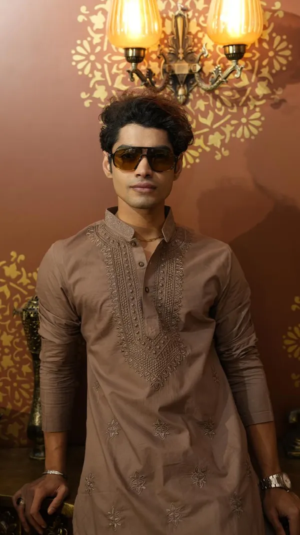 Hazel_Brown_Paper_Cotton_Full_Heavy_Embroidery_Work_Kurta_Set