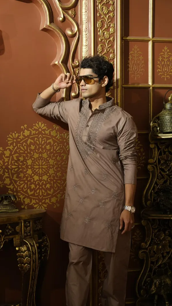 Hazel_Brown_Paper_Cotton_Full_Heavy_Embroidery_Work_Kurta_Set