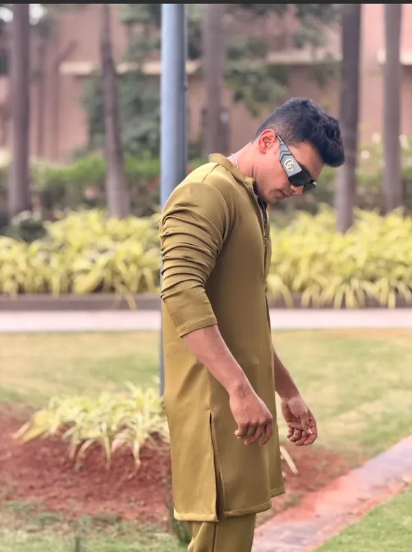 Olive_Green_Premium_Hosiery_Kurta_Set