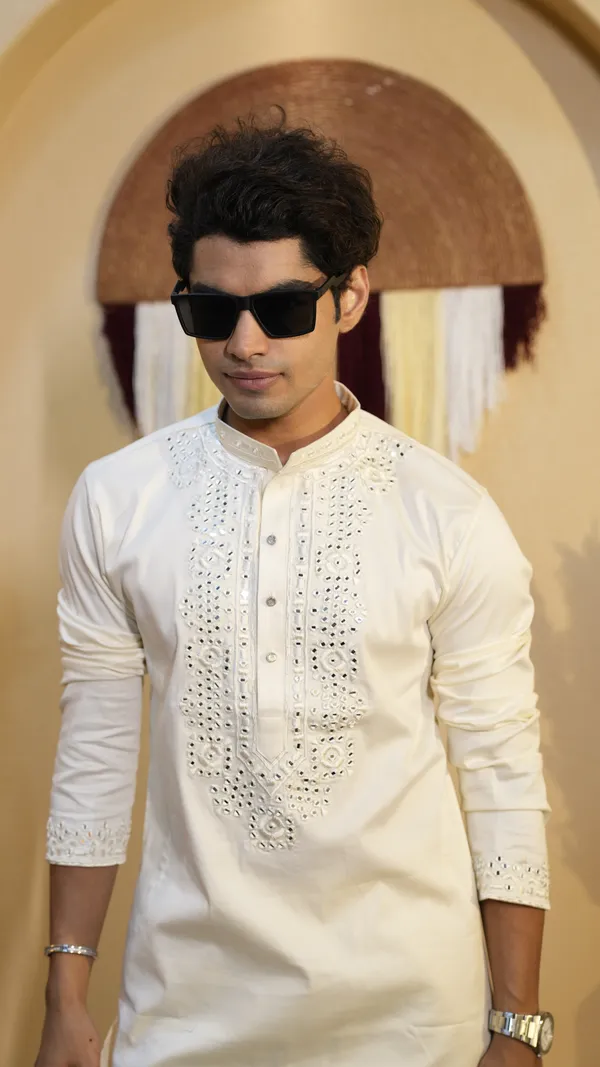 Off_White_Cotton_Satine_Mirror_Work_Heavy_Embroidery_Kurta__Set