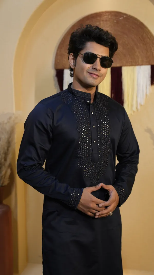 Navy_Blue_Cotton_Satine_Mirror_Work_Heavy_Embroidery__Kurta_Set