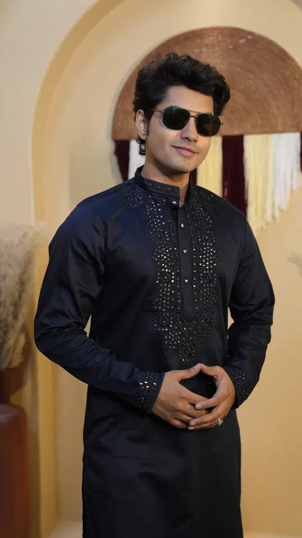 Navy_Blue_Cotton_Satine_Mirror_Work_Heavy_Embroidery__Kurta_Set