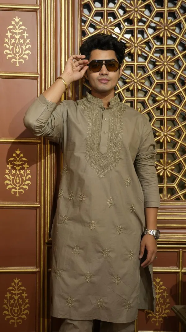 Light_Brown_Paper_Cotton_Full_Heavy_Embroidery_Work_Kurta_Set