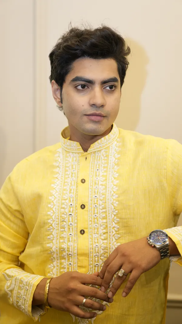 Canary_Yellow_Linen_Neck_Heavy_Embroidery_With_Miror_Work_Kurta_Set