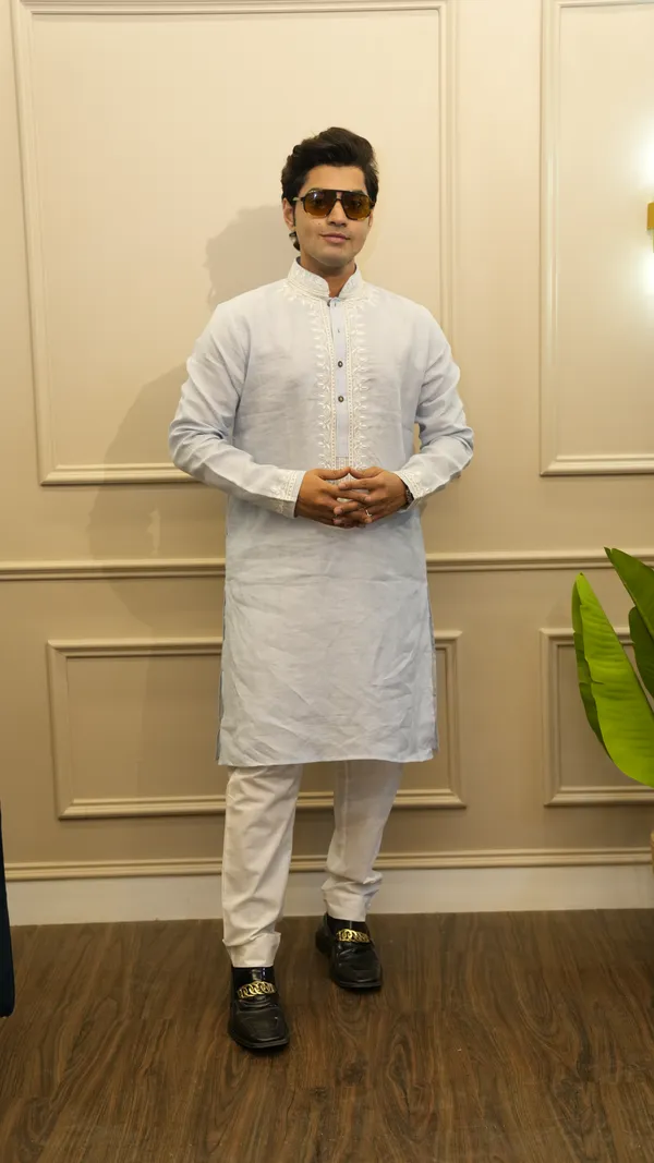 Light_Blue_Linen_Neck_Embroidery_Work_Kurta_Set