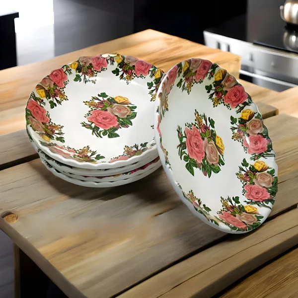 Multicolor_Melamine_Small_Quarter_Serving_Round_Plates_Set_Of_6_-_Ideal_For_Snacks_And_Meals
