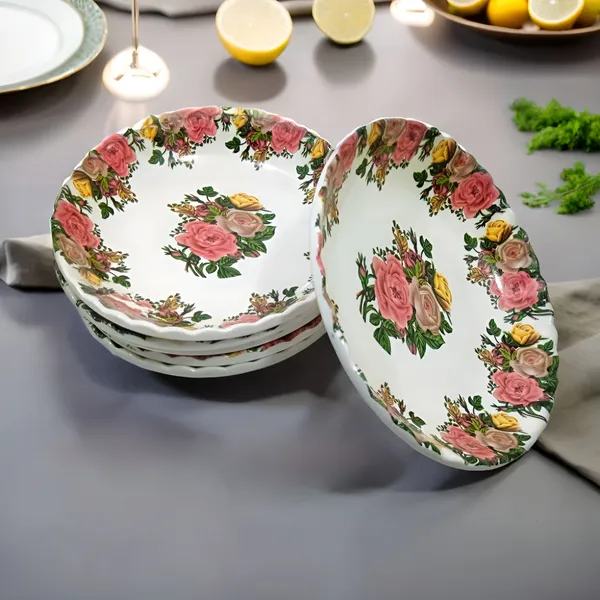 Multicolor_Melamine_Small_Quarter_Serving_Round_Plates_Set_Of_6_-_Ideal_For_Snacks_And_Meals