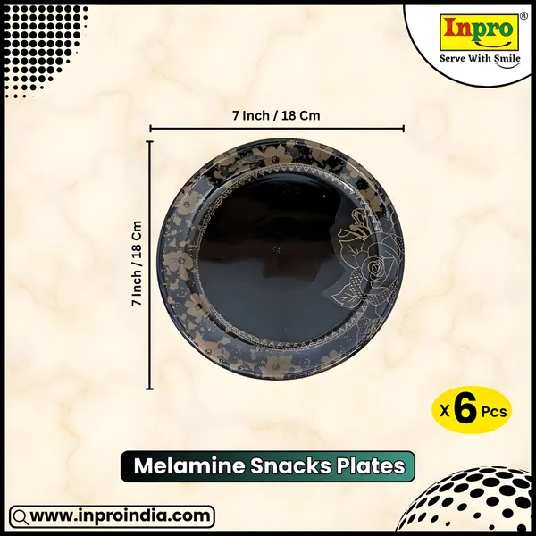 Black_Set_Of_6_Melamine_Snack_Plates-Perfect_Addition_To_Your_Kitchen_Utensils_And_Plate_Collection