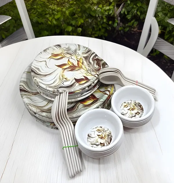 Multicolor_Round_36_Pcs_Melamine_Dinner_Set_Contains_6_Full_Plates,_6_Half_Plates,_12_Bowls_And_12_Spoons_|_Ideal_For_Home,_Guests_&_Special_Occasions