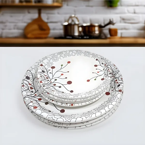 Multicolor_Melamine_Round_Dinner_Plate_Set_Of_8_(4_Full_&_4_Half)_-_Perfect_For_Snacks_And_Dinner_Parties