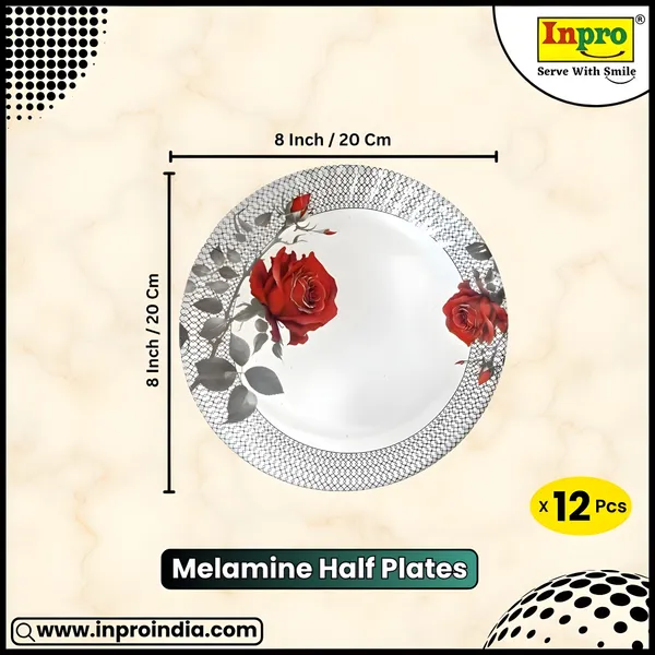 Multicolor_Serve_Snacks_In_Style_With_Melamine_Round_Half_Plates_Set_Of_12_-_Perfect_For_Dining