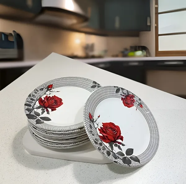Multicolor_Serve_Snacks_In_Style_With_Melamine_Round_Half_Plates_Set_Of_12_-_Perfect_For_Dining