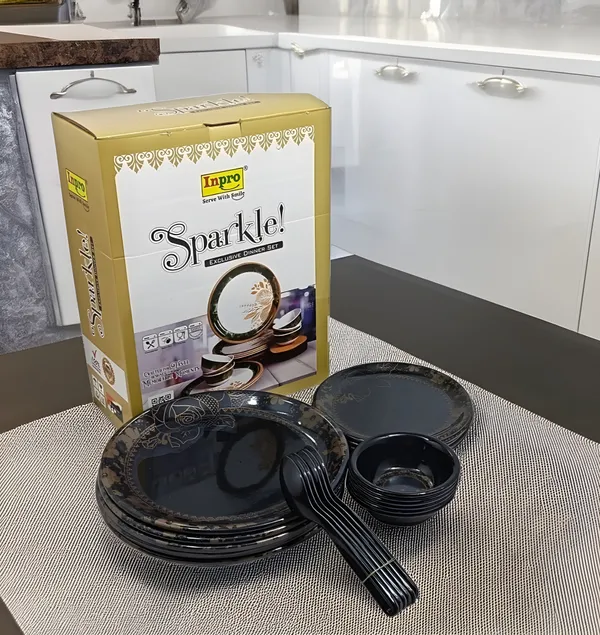 Black_24_Pcs_Melamine_Dinner_Set_Contains_6_Full_Plates,_6_Half_Plates,_6_Bowls_And_6_Spoons_|_Stylish,_Long-Lasting_Dining_Collection