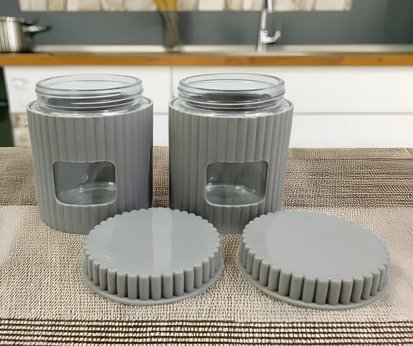Grey_Compact_Glass_Storage_Jar_With_Lightweight_Polypropylene_Casing_(Pack_Of_2)_Airtight_And_Perfect_For_Portable_Food_Storage