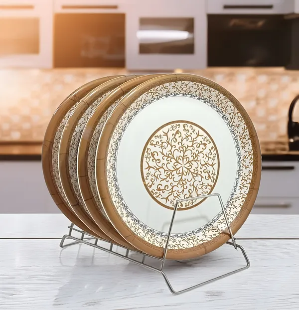 Multicolor_Melamine_Round_Dinner_Plate_Set_Of_4_For_Kitchen_Dinners,_Snacks_&_More
