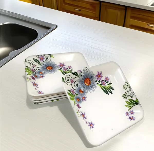 Multicolor_Melamine_Small_Square_Plate_Set_Of_6_-_Lightweight,_Long-Lasting_&_Dishwasher_Safe