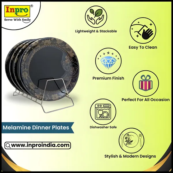 Black_Set_Of_4_Melamine_Round_Dinner_Plates_-_Perfect_Dinner_Plates_Set_For_Snacks_And_More