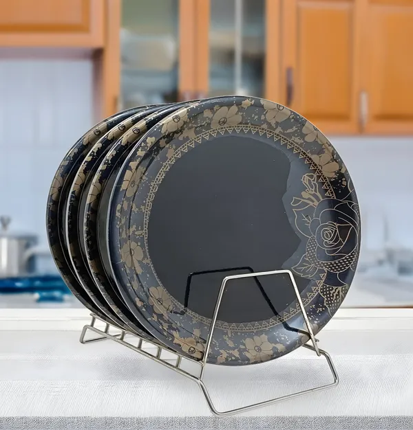 Black_Set_Of_4_Melamine_Round_Dinner_Plates_-_Perfect_Dinner_Plates_Set_For_Snacks_And_More