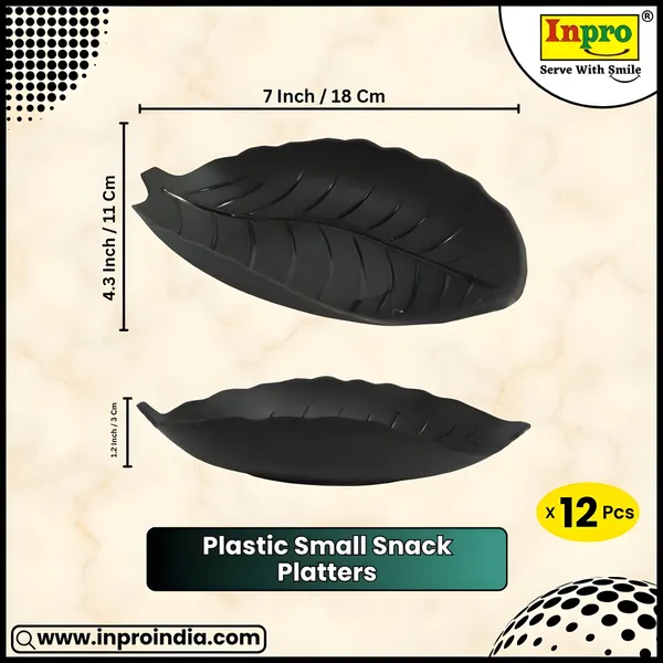 Black_Stylish_Leaf_Shape_Plastic_Snacks_Platter_Set_Of_12_In_Black_Color_-_Perfect_For_Kitchen