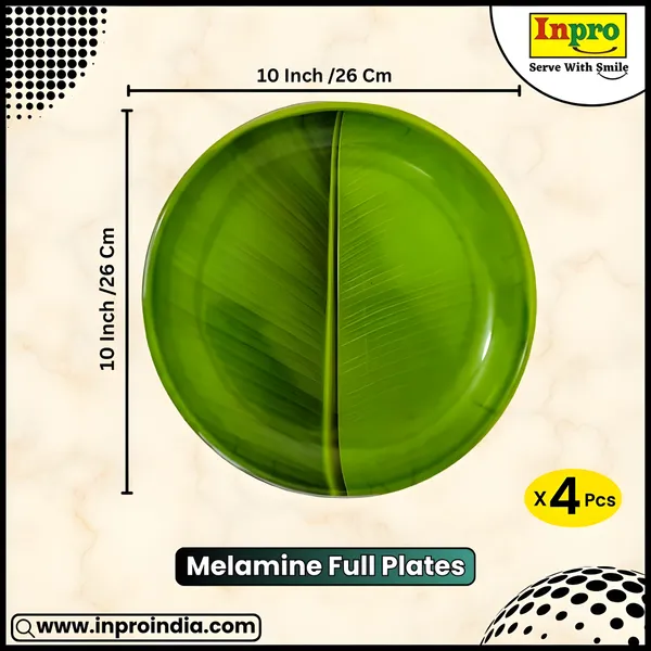Green_Stylish_Melamine_Round_Dinner_Plate_Set_Of_4_-_Perfect_Plate_Set_For_Dining