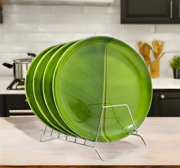 Green_Stylish_Melamine_Round_Dinner_Plate_Set_Of_4_-_Perfect_Plate_Set_For_Dining