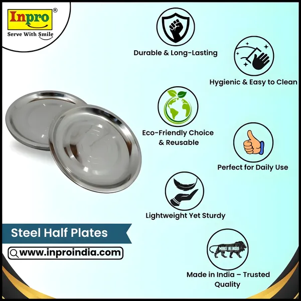 Silver_Eco-Friendly_Stainless_Steel_Half_Plates_(12-Pack)_Lightweight_&_Reusable