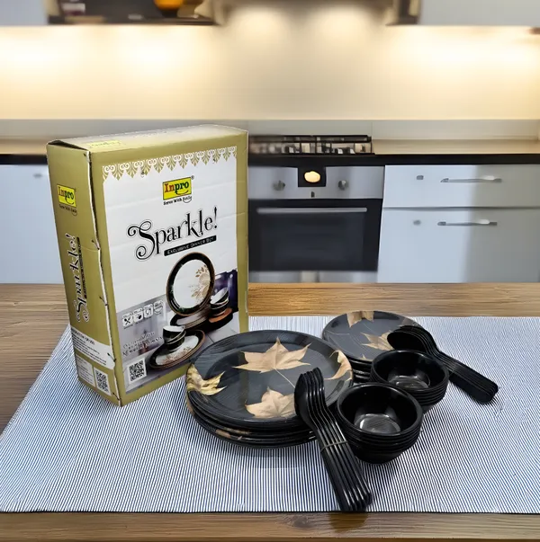 Black_Printed_36_Pcs_Melamine_Dinner_Set_Contains_6_Full_Plates,_6_Half_Plates,_12_Bowls_And_12_Spoons_|_Durable,_Stylish_&_Food-Grade