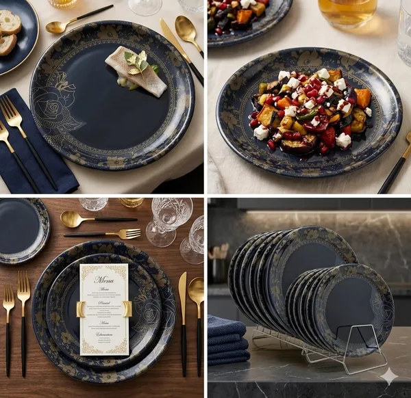 Black_12-Pcs_(6_Full_Plate_&_6_Half_Plate)_Melamine_Round_Floral_Dinner_Plates_Set_For_Kitchen