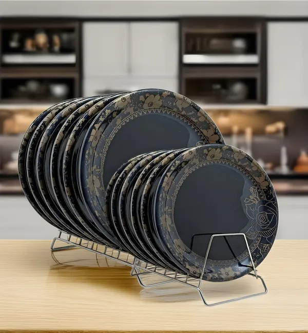Black_12-Pcs_(6_Full_Plate_&_6_Half_Plate)_Melamine_Round_Floral_Dinner_Plates_Set_For_Kitchen