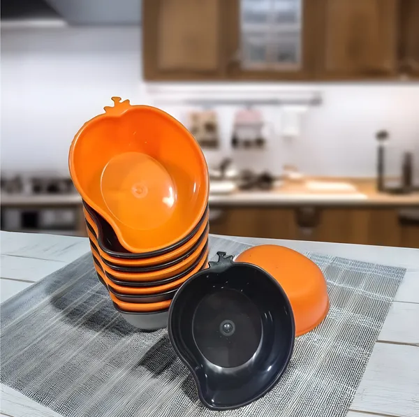 Multicolor_Plastic_Vegetable_Bowls_Set_Of_12_(6_Orange_&_6_Black)_Perfect_For_Snacks_And_Small_Parties