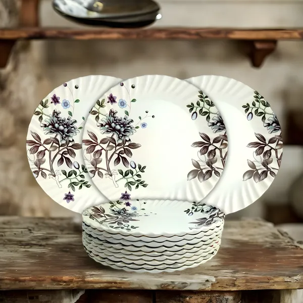 Multicolor_Melamine_Round_Half_Plates_Set_Of_12_-_Perfect_For_Serving_Snacks_And_Meals_For_12