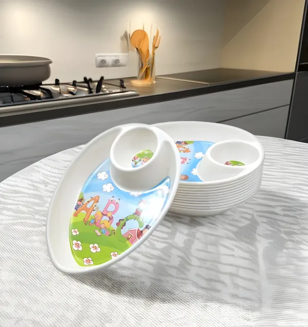 Multicolor_Kids-Friendly_Melamine_Section_Snacks_Platters_Set_Of_12_-_Perfect_For_Snacks_&_Fruits