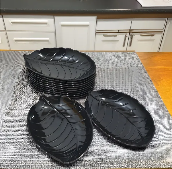 Black_Designer_Melamine_Serving_Platter_Set_Of_12_-_Perfect_For_Dinner_Parties_And_Entertaining