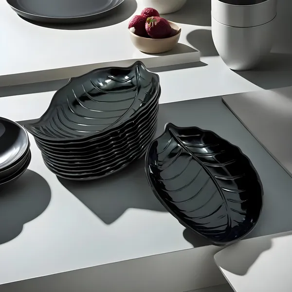 Black_Designer_Melamine_Serving_Platter_Set_Of_12_-_Perfect_For_Dinner_Parties_And_Entertaining