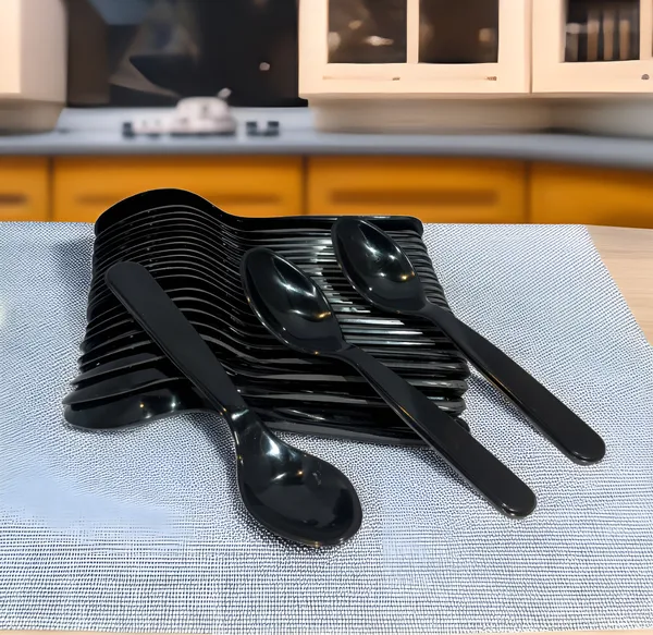 Black_Melamine_Black_Eating_Spoons_Set_Of_24_|_Daily_Use,_Lightweight_&_Durable_Perfect_For_Kitchen