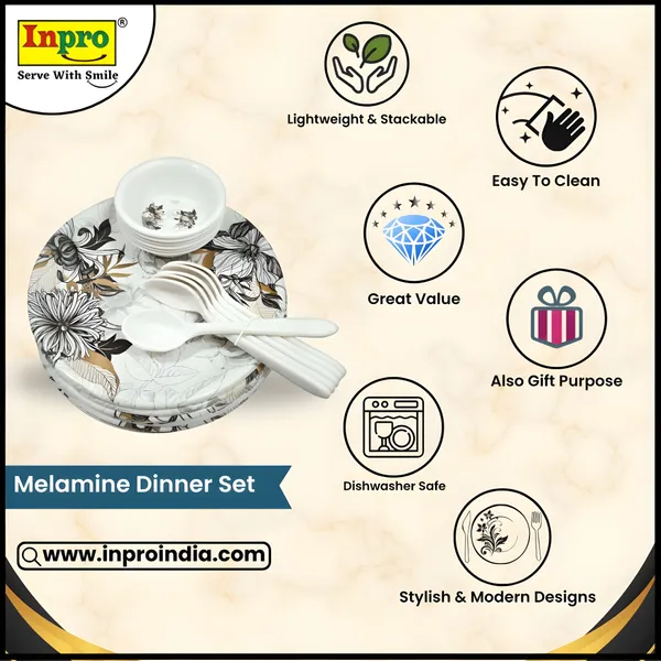 Multicolor_Modern_Design_Melamine_18_Pcs_Dinner_Set_Contains_6_Full_Plates,_6_Bowls_And_6_Spoons_|_Durable,_Stylish_Dinnerware_For_Home