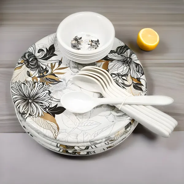 Multicolor_Modern_Design_Melamine_18_Pcs_Dinner_Set_Contains_6_Full_Plates,_6_Bowls_And_6_Spoons_|_Durable,_Stylish_Dinnerware_For_Home
