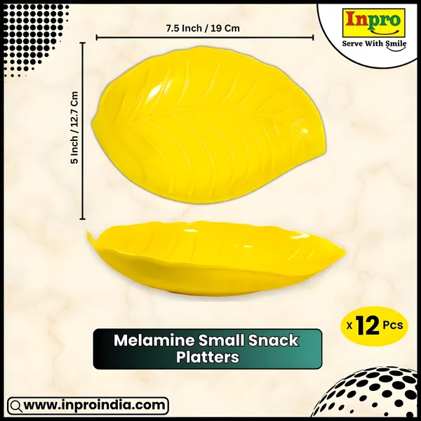 Yellow_Designer_Melamine_Snacks_Platters_Set_Of_12_-_Perfect_For_Dinner_Parties_And_Entertaining