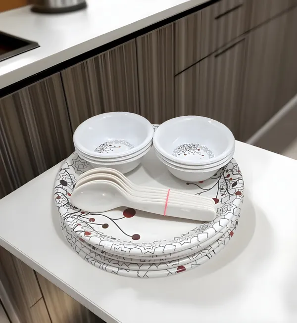Multicolor_Glossy_Finish_18-Piece_Melamine_Dinner_Set_With_Trendy_Patterns_Contains_6_Full_Plates,_6_Bowls_And_6_Spoons
