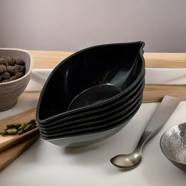 Black_Polypropylene_Small_Snacks_Leaf_Shape_Bowl_Set_Of_6_In_Black_Color_-_Perfect_Addition_To_Your_Kitchen_Utensils