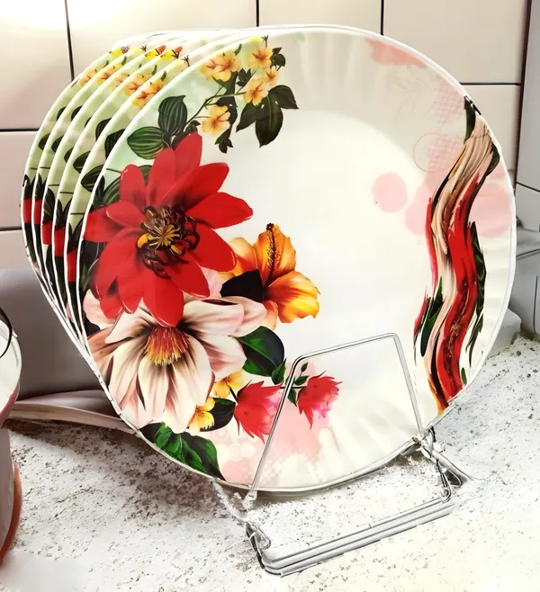 Multicolor_Complete_Your_Kitchen_Dining_With_A_Round_Plate_Set_Of_6-Perfect_Dinner_Plates_Set_For_Snacks