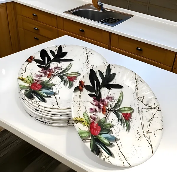 Multicolor_Melamine_Serving_Half_Plates_Set_Of_12_-_Perfect_Addition_To_Your_Dinnerware_Collection