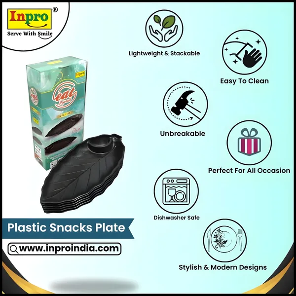 Black_Stylish_Plastic_Snacks_Platter_Set_Of_6_In_Black_Color-Perfect_For_Snacks_And_Dinner_Parties