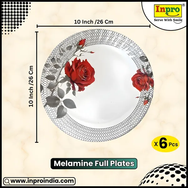 Multicolor_Complete_Your_Kitchen_With_Our_Set_Of_6_Melamine_Full_Plate_-_Perfect_For_Snacks_And_Dinner