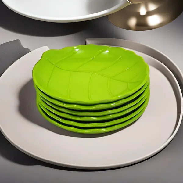 Green_Melamine_Small_Round_Designer_Snacks_Platters_Set_Of_6_-_Perfect_For_Snacks_&_Easy_To_Clean