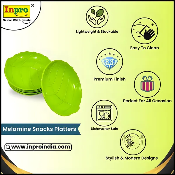 Green_Melamine_Small_Round_Designer_Snacks_Platters_Set_Of_6_-_Perfect_For_Snacks_&_Easy_To_Clean